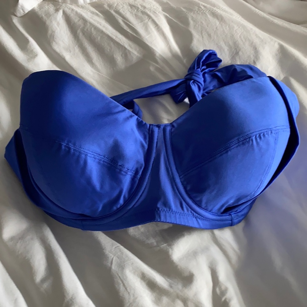 Blue swim halter top